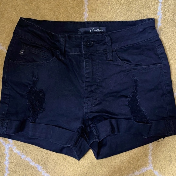 KanCan Pants - Black KanCan Distressed Cuffed Jean Shorts Size 26